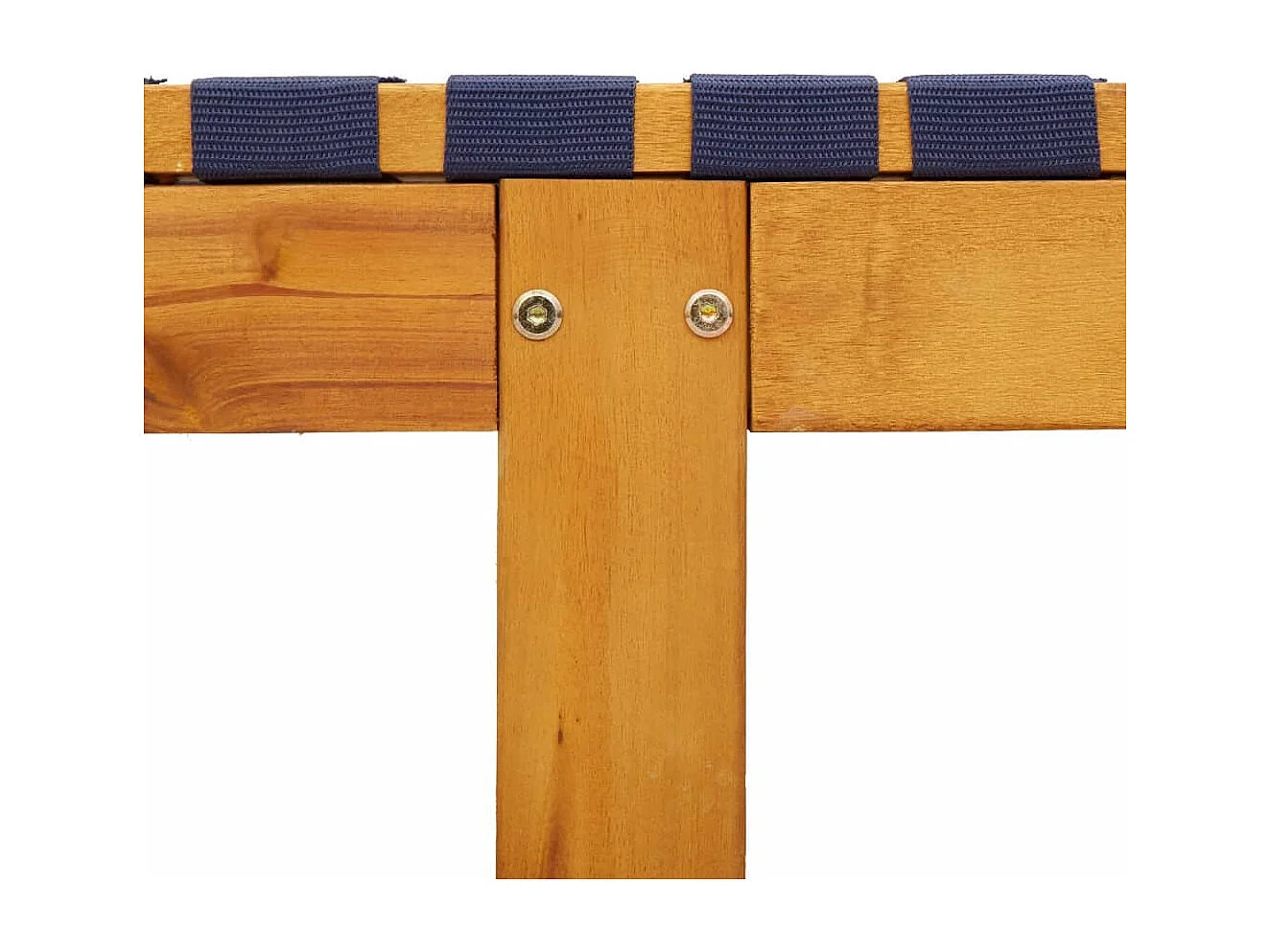 Chaises longues et table bleu foncé bois d'acacia solide tissu