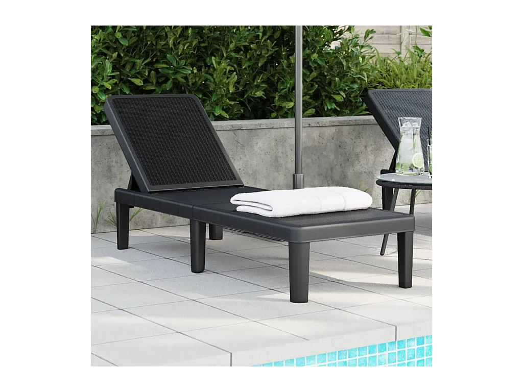Chaise longue réglable en hauteur à 4 positions polypropylène