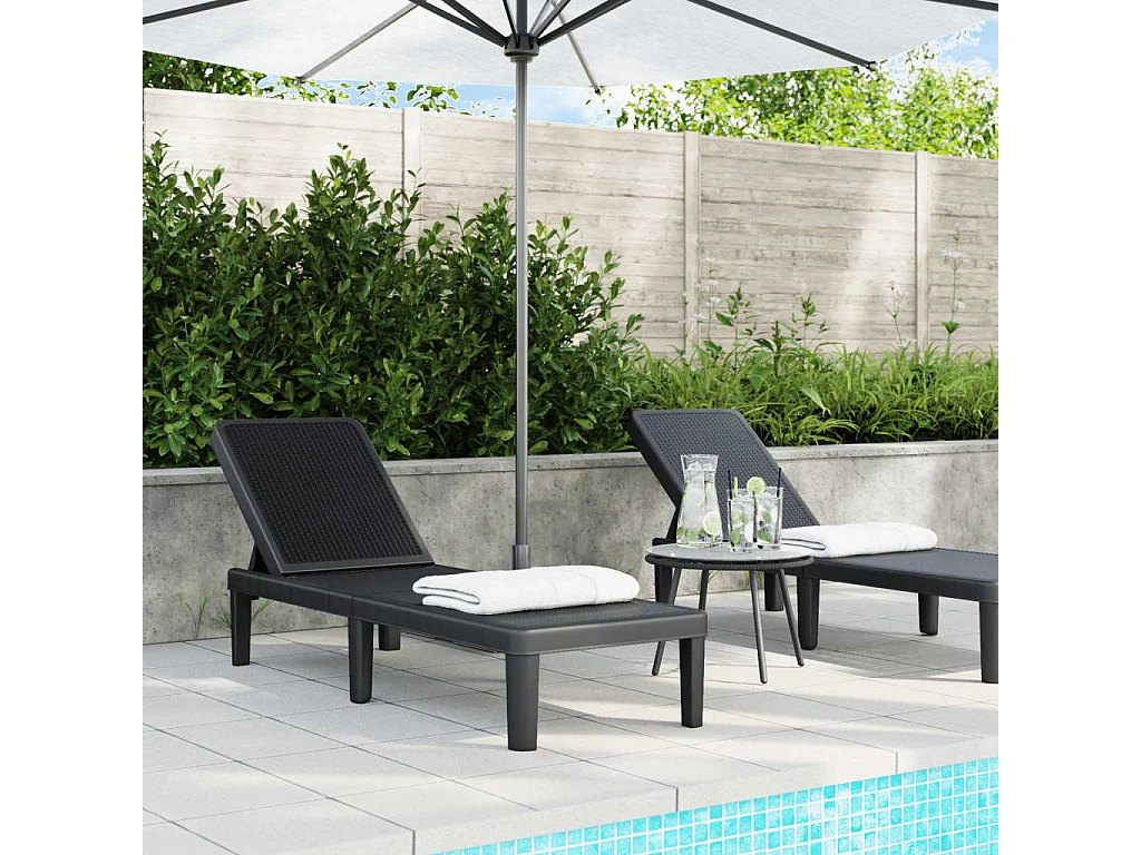 Chaiselongue höhenverstellbar mit 4 Positionen aus Polypropylen