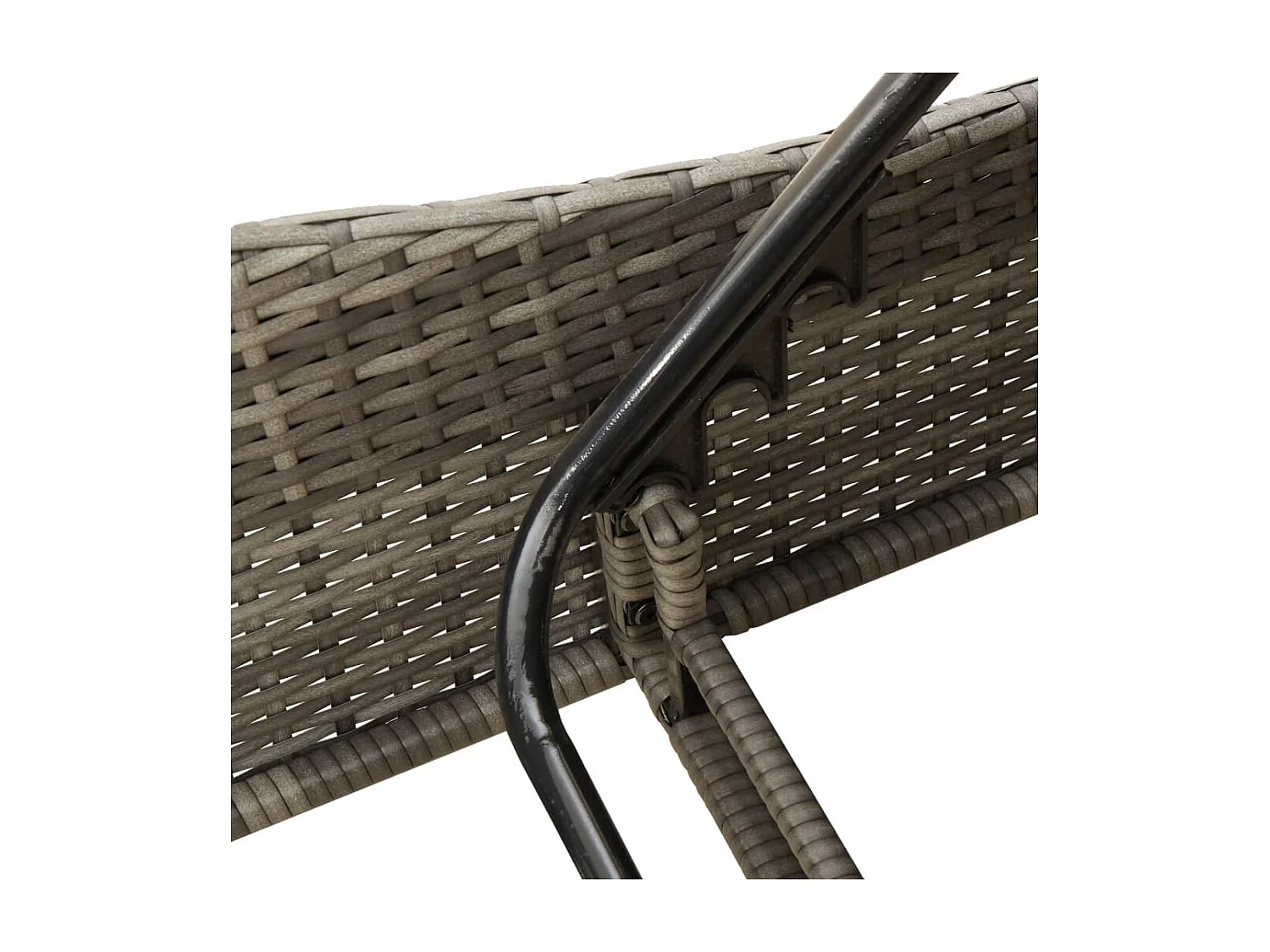 Espreguiçadeira com almofadas cinza 114x205x73 cm resina tecida