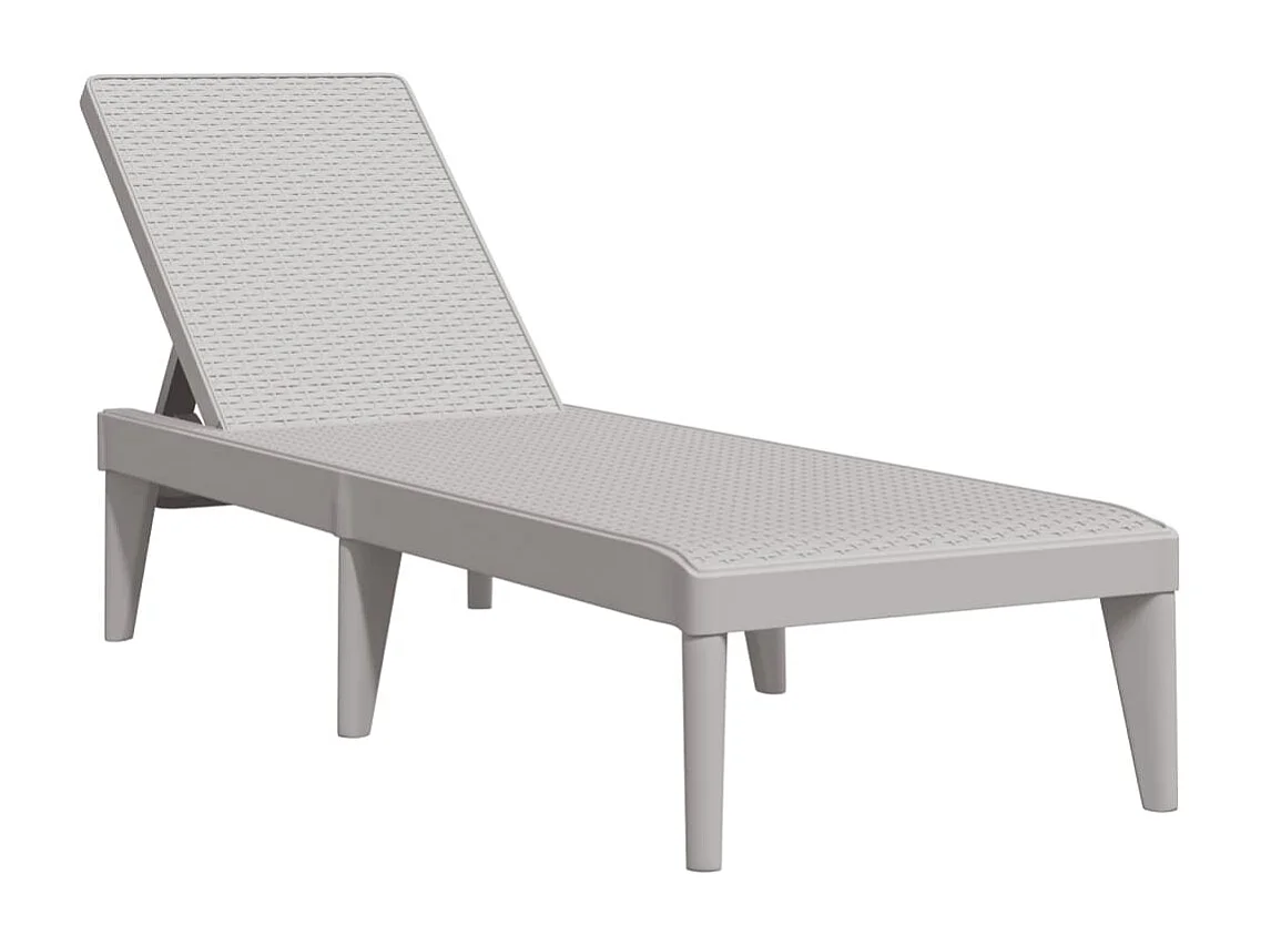 Chaise longue gris 186x60x29 cm PP