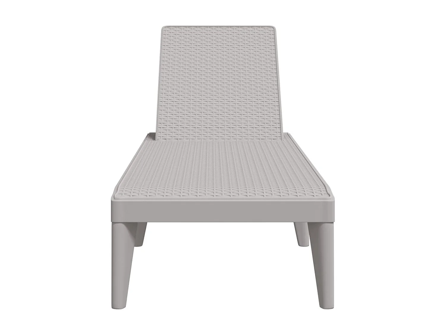 Chaise longue gris 186x60x29 cm PP