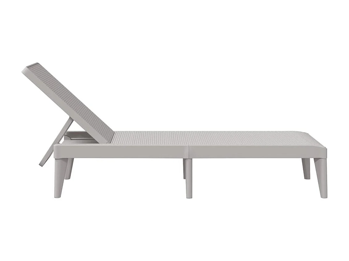 Chaise longue gris 186x60x29 cm PP