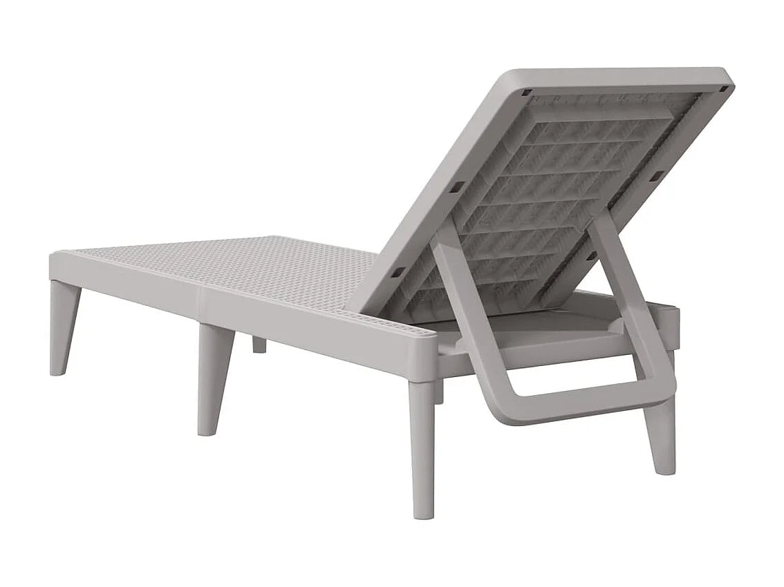 Chaise longue gris 186x60x29 cm PP