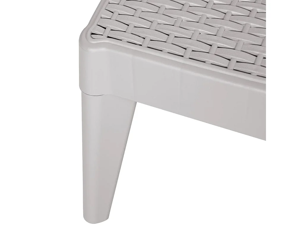 Chaise longue gris 186x60x29 cm PP