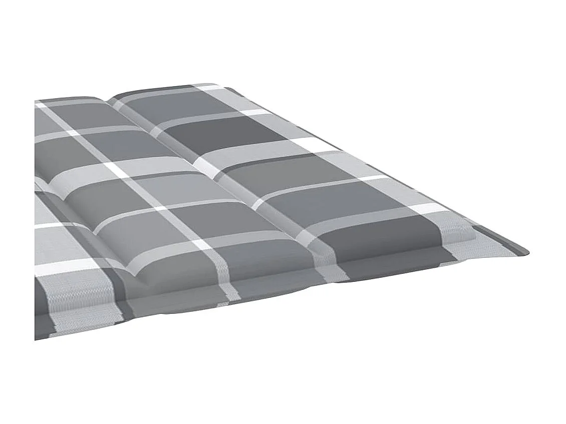 Chaise longue avec coussin carreaux gris Bois de pin imprégné
