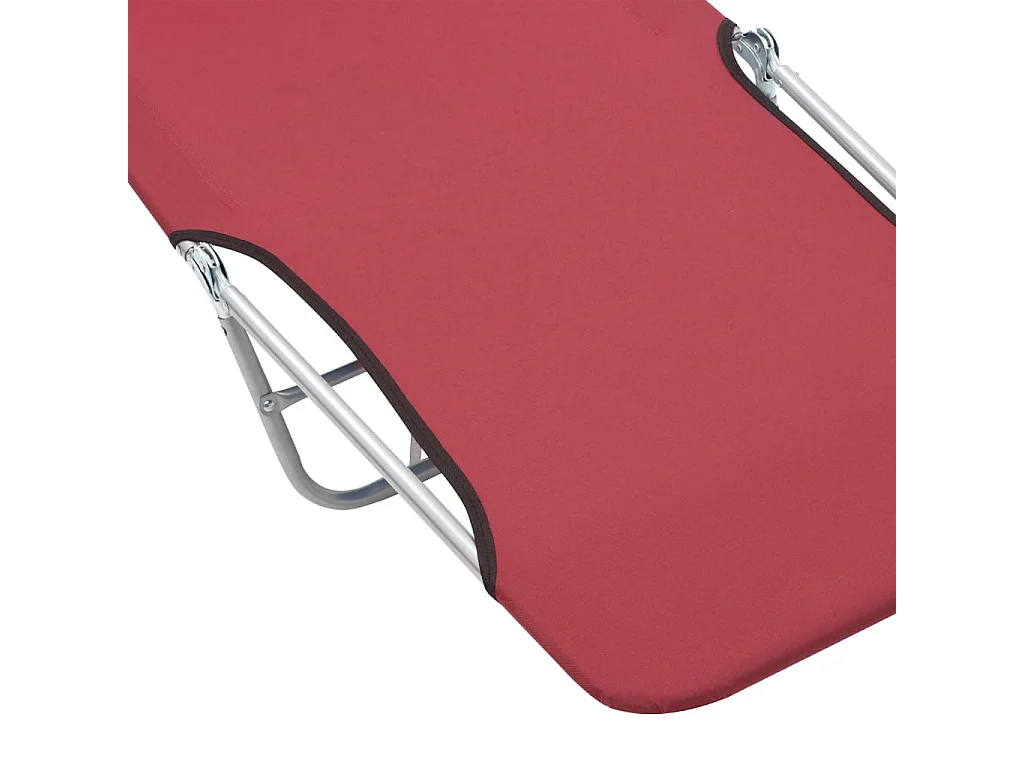 Set 2 sedie a sdraio pieghevoli Acciaio e tessuto Rosso