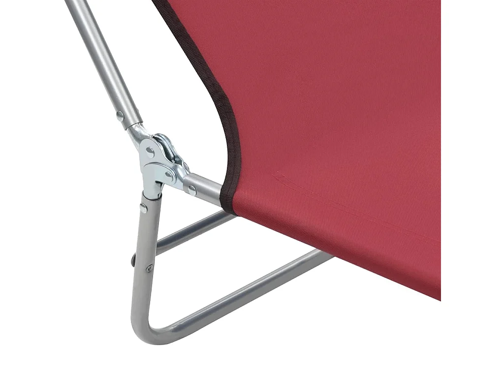 Conjunto de 2 cadeiras dobráveis de aço e tecido vermelho