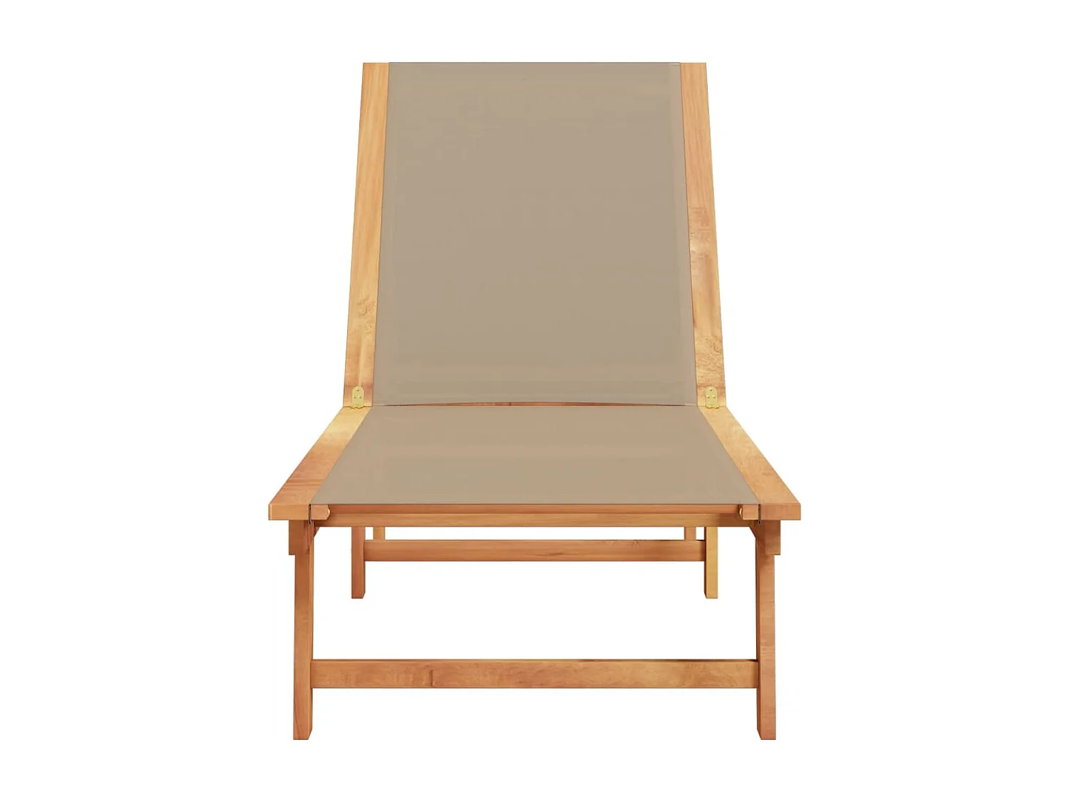 Sillón color topo de madera maciza de acacia y textileno