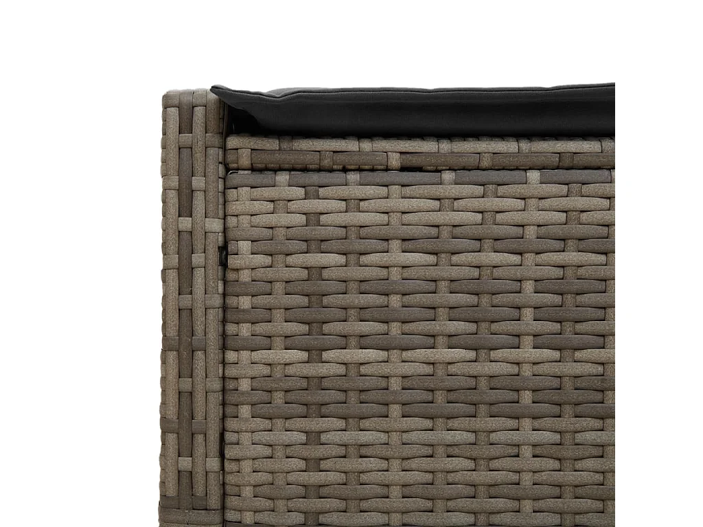 Chaise longue double avec coussins gris résine tressée