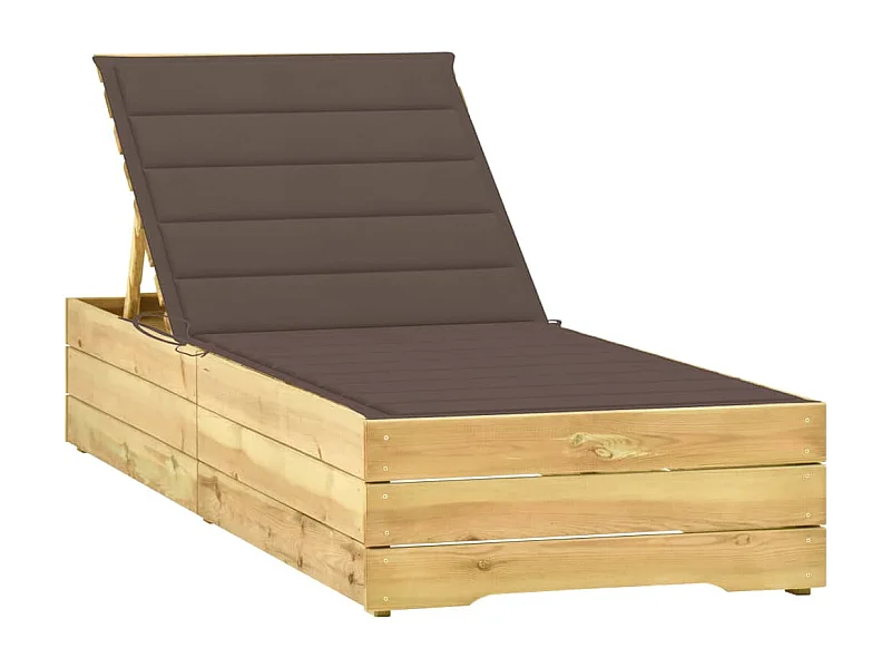 Sillón con cojín topo Madera de pino impregnada