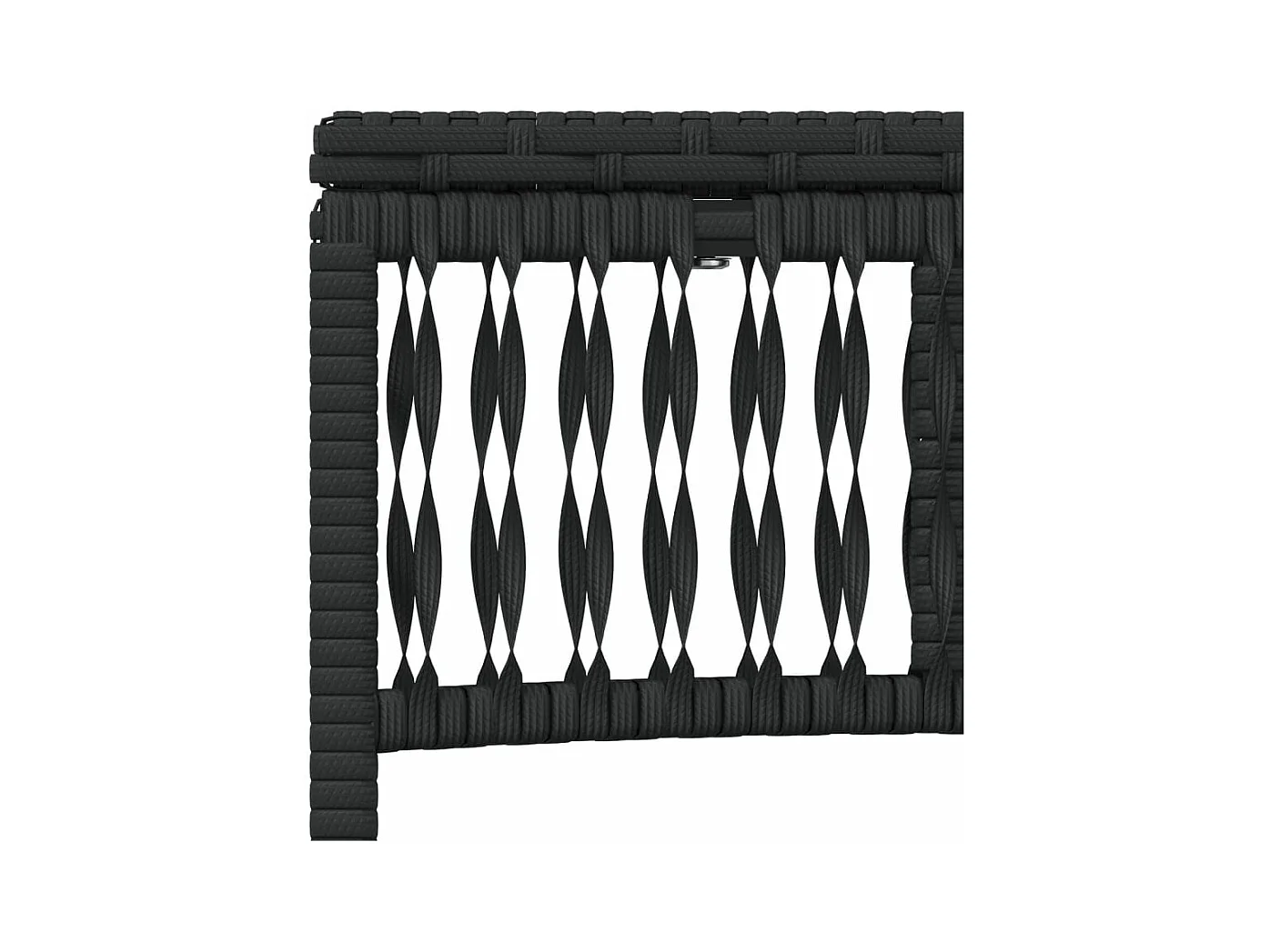 Set di 2 sedie a sdraio con tavolo in resina intrecciata nera