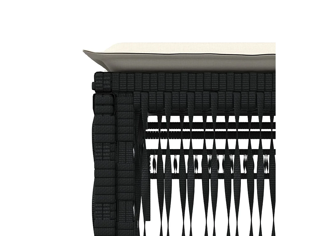 Chaises longues lot de 2 avec table noir résine tressée