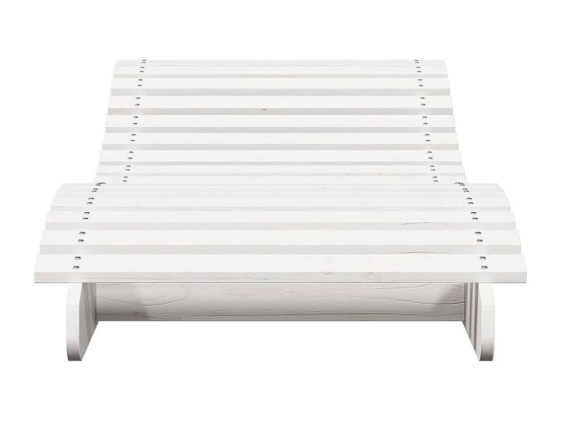 Chaise longue blanc 205x70x31,5 cm bois massif de pin