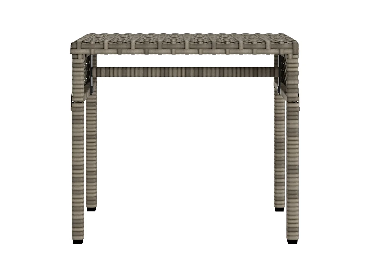 Chaise longue avec auvent et table gris résine tressée