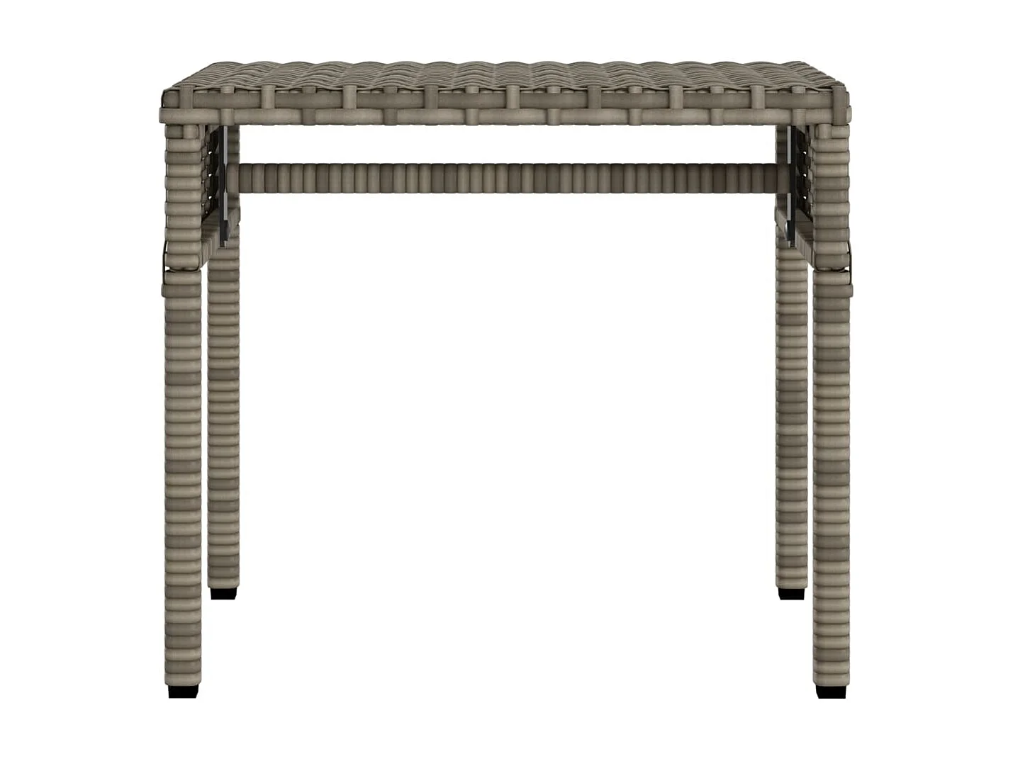 Chaise longue avec auvent et table gris résine tressée