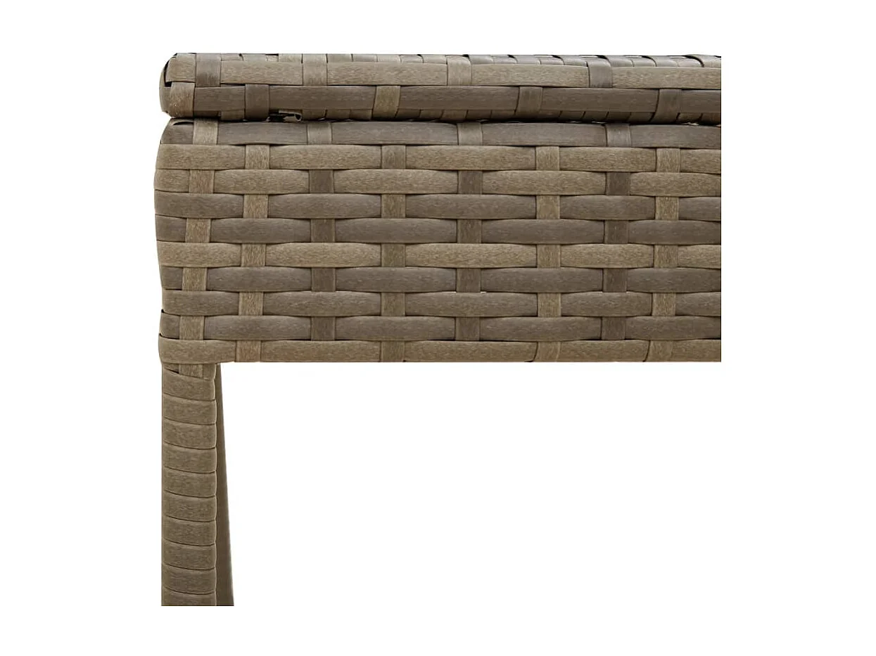 Chaise longue avec auvent et table gris résine tressée