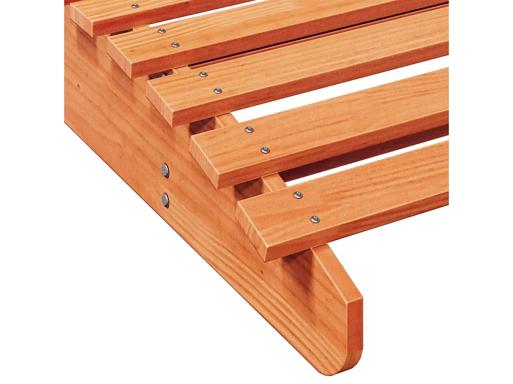 Brauner Wax-Loungesessel 205x80x31,5 cm aus massivem Kiefernholz