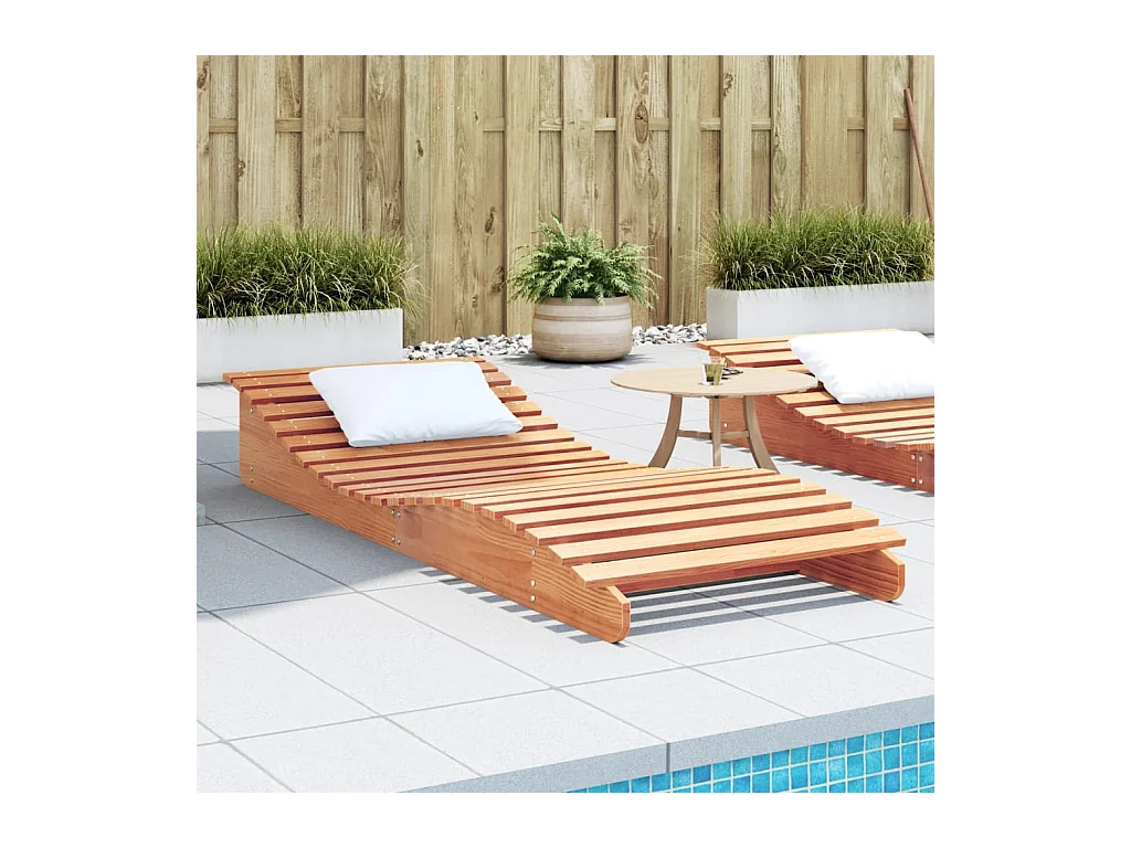 Brauner Wax-Loungesessel 205x80x31,5 cm aus massivem Kiefernholz
