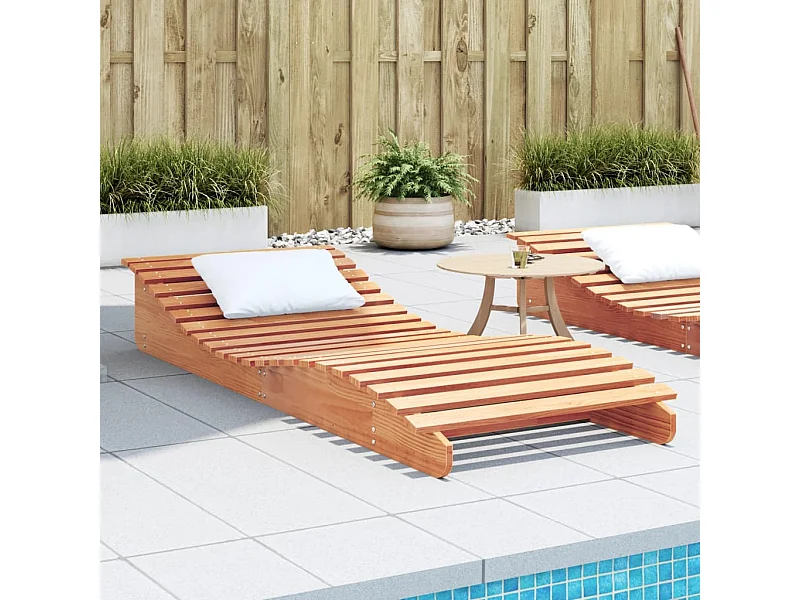 Poltrona lounge in cera marrone 205x80x31,5 cm in legno di pino massiccio