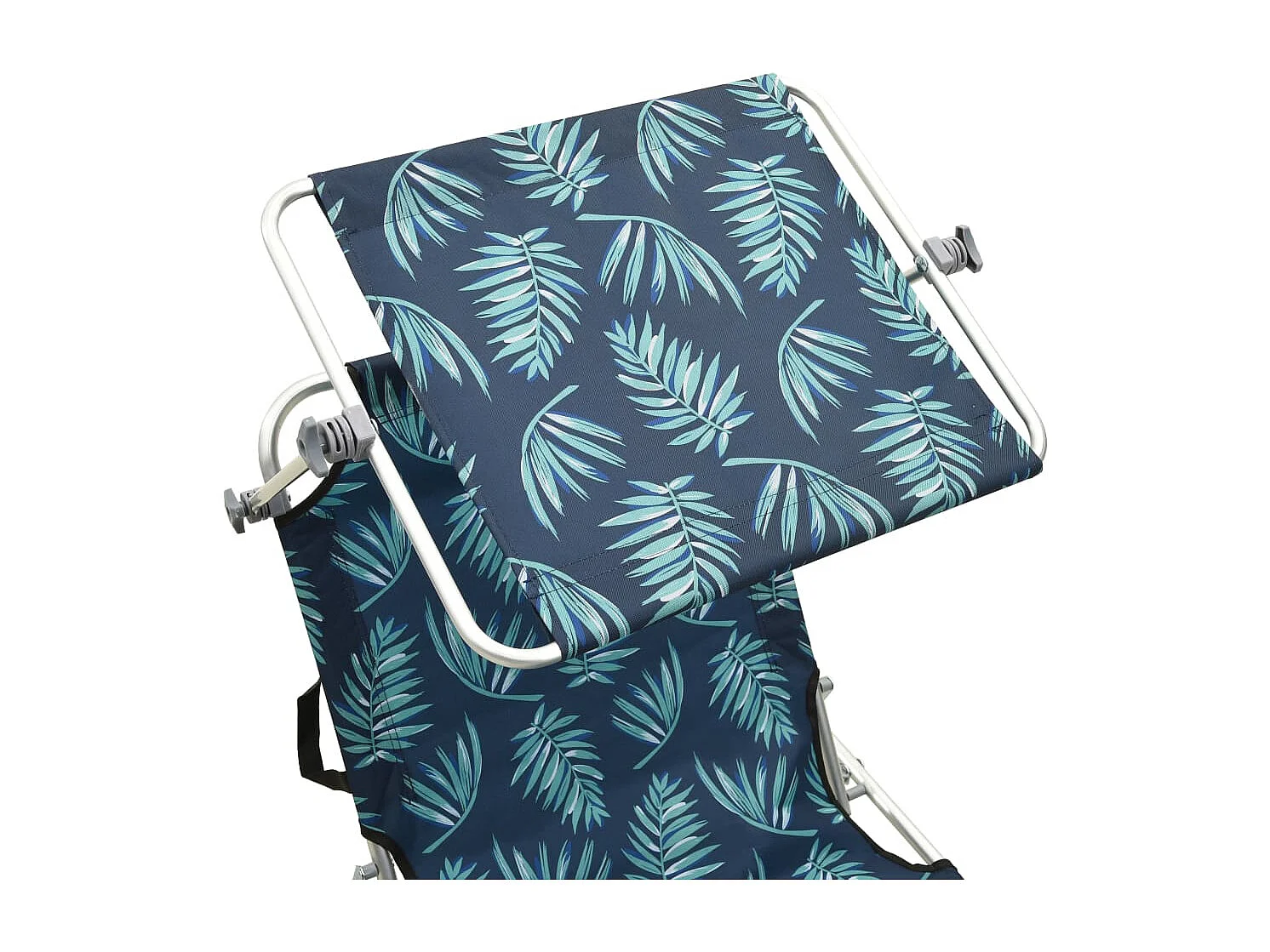 Espreguiçadeira dobrável com dossel de aço com padrão de folha