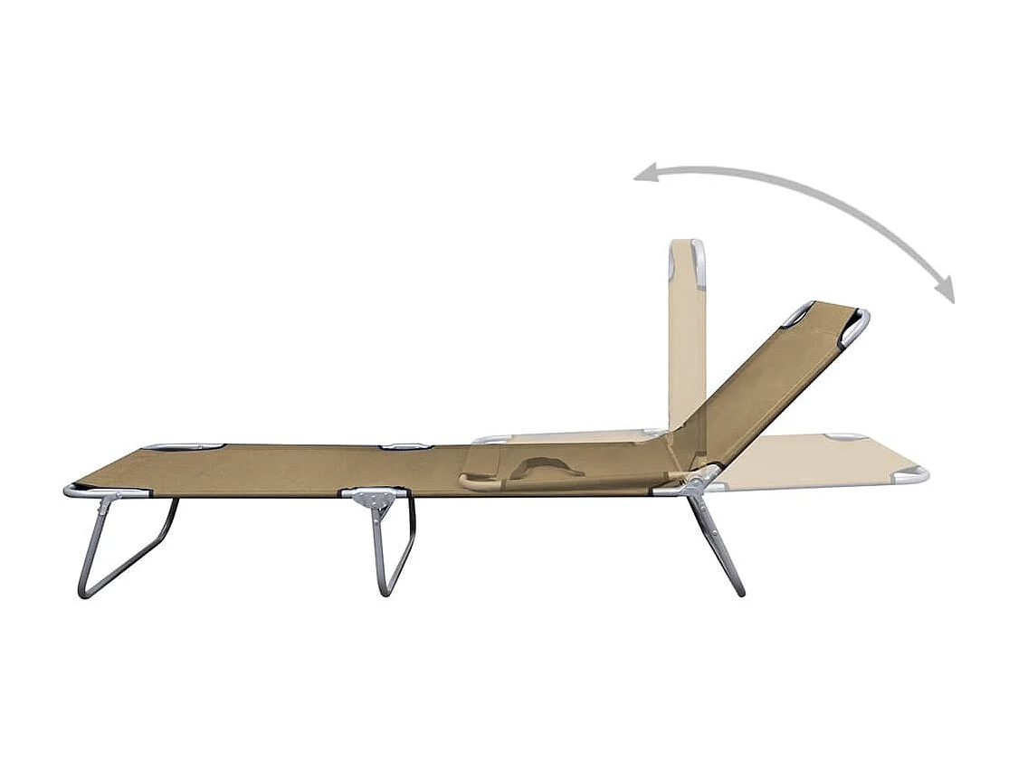 Opvouwbare loungestoel met verstelbare rugleuning Taupe