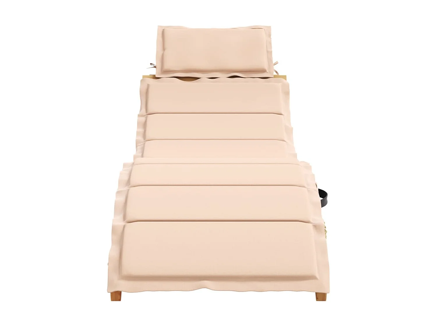 Chaise longue avec coussin beige bois d'acacia solide