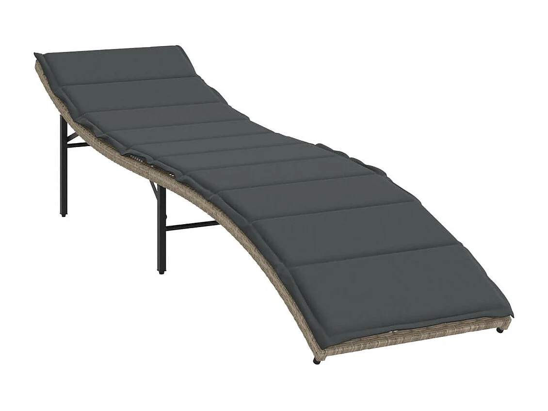 Chaises longues lot de 2 avec table gris clair résine tressée