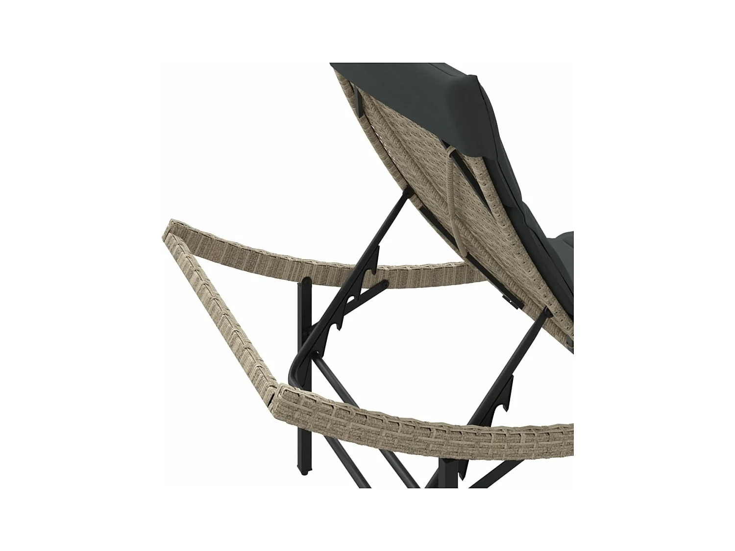 Chaises longues lot de 2 avec table gris clair résine tressée