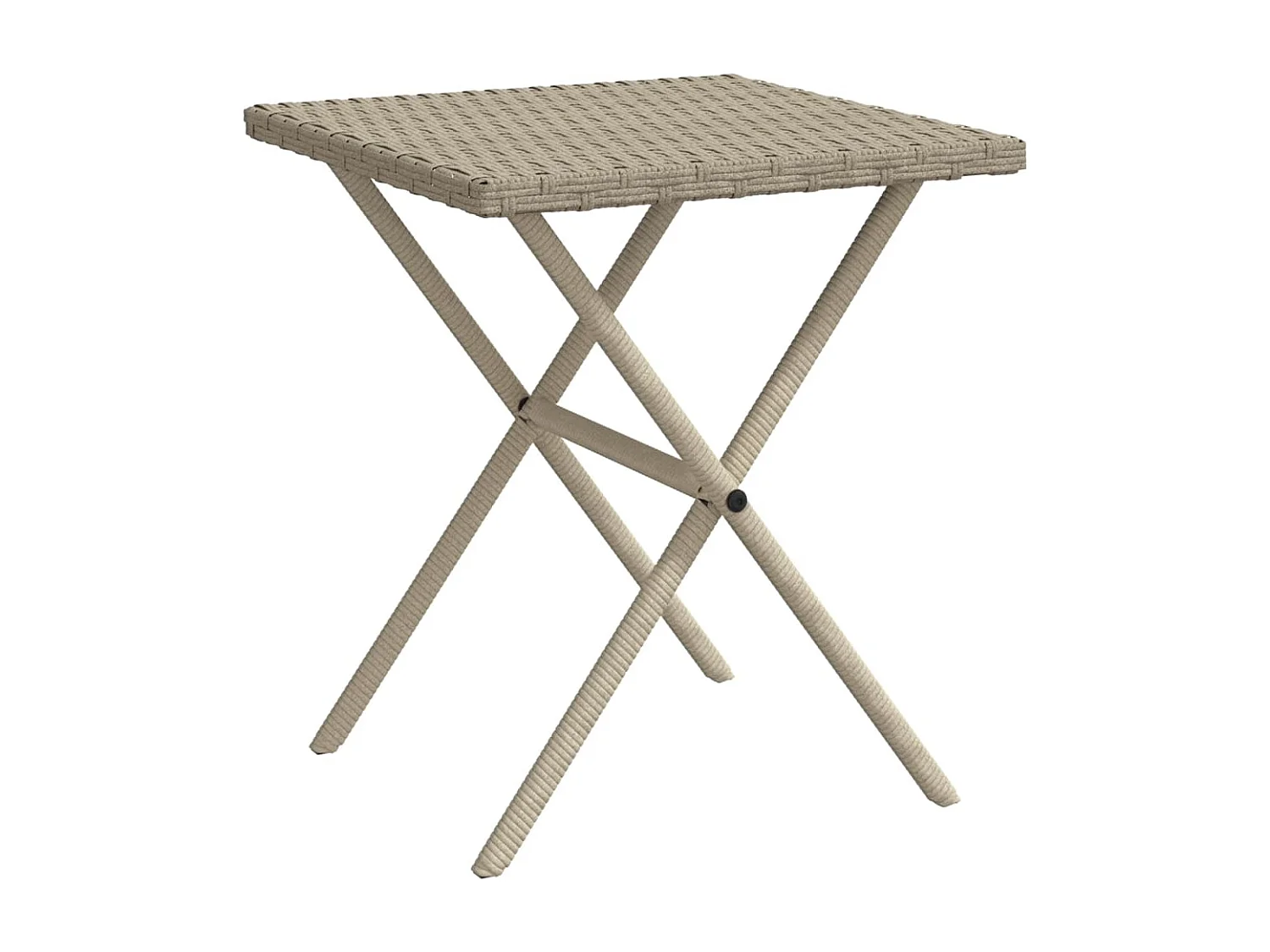 Set di 2 sedie a sdraio con tavolo in resina intrecciata grigio chiaro