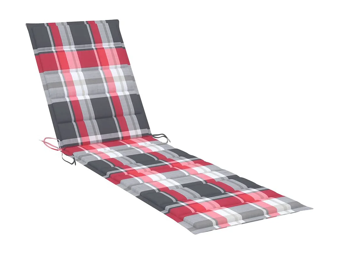 Chaises longues lot de 2 avec table et coussin Bois teck solide