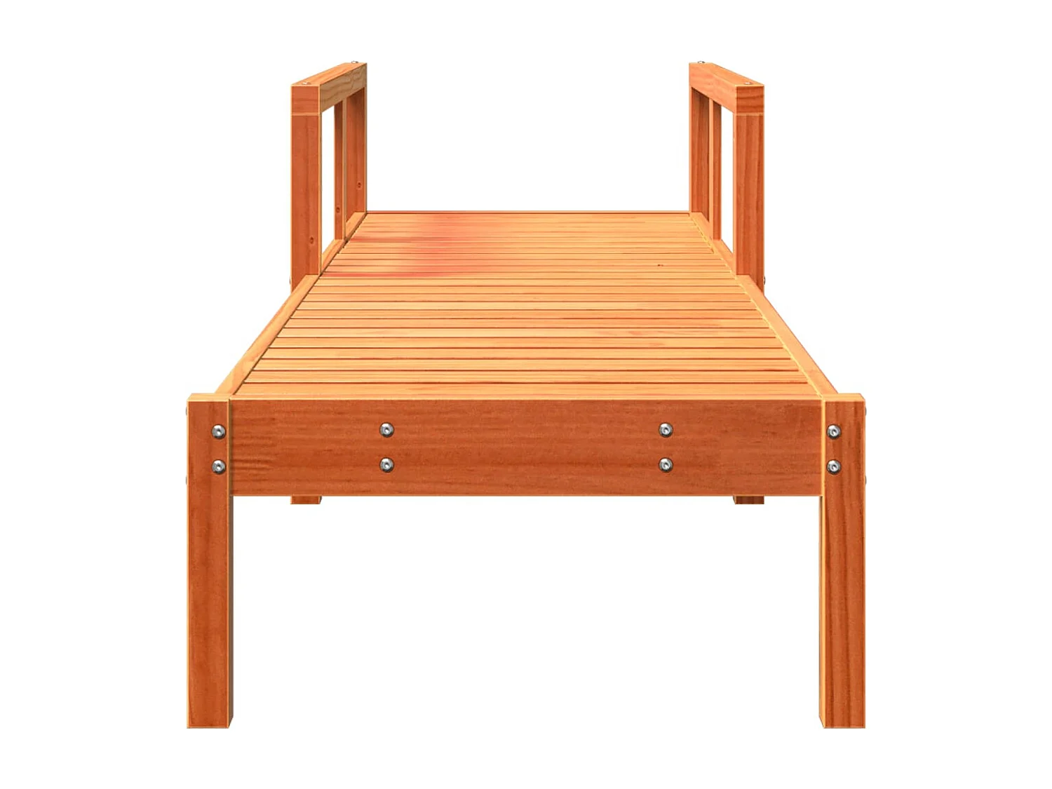 Chaise longue cire marron 199,5x62x55 cm bois massif de pin