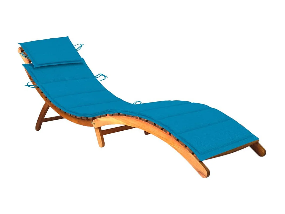 Garten-Loungesessel mit Kissen. Massives Akazienholz