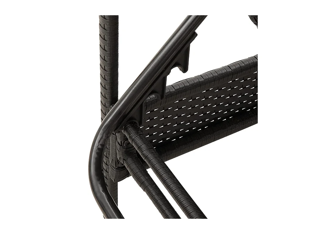 Poltrona lounge con cuscino nero 63x200x81 cm in resina intrecciata