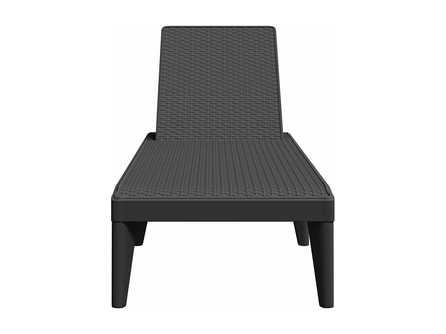 Chaise longue anthracite 186x60x29 cm PP