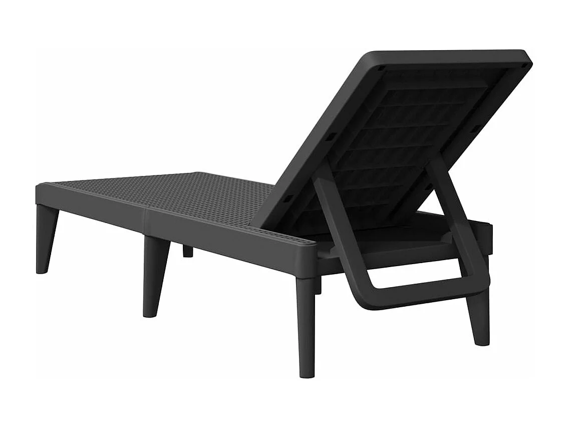 Chaise longue antracita 186x60x29 cm PP