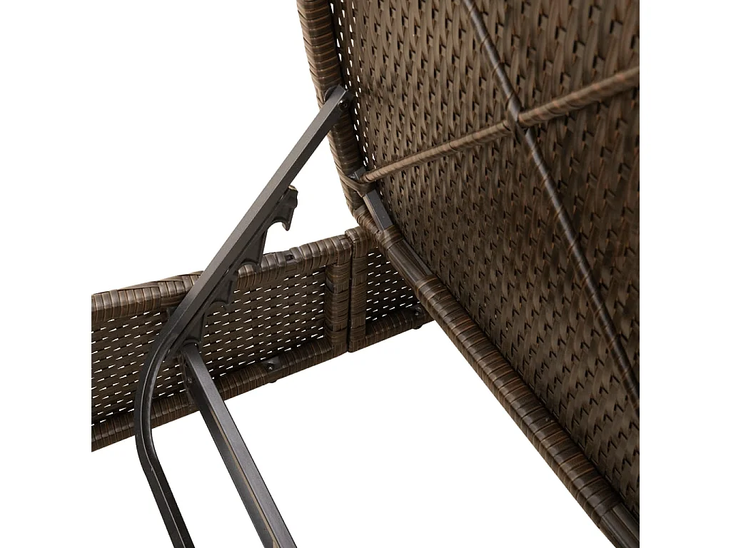 Chaise longue double avec coussins marron résine tressée