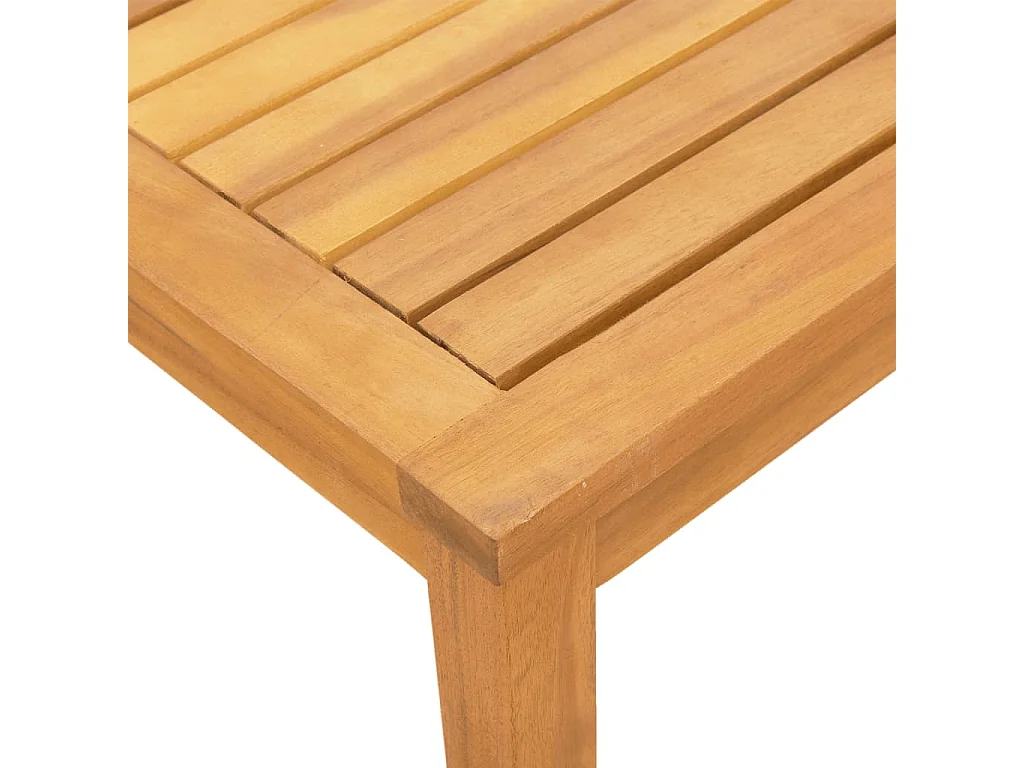 Sillón y mesa color crema de madera maciza de acacia y textilene