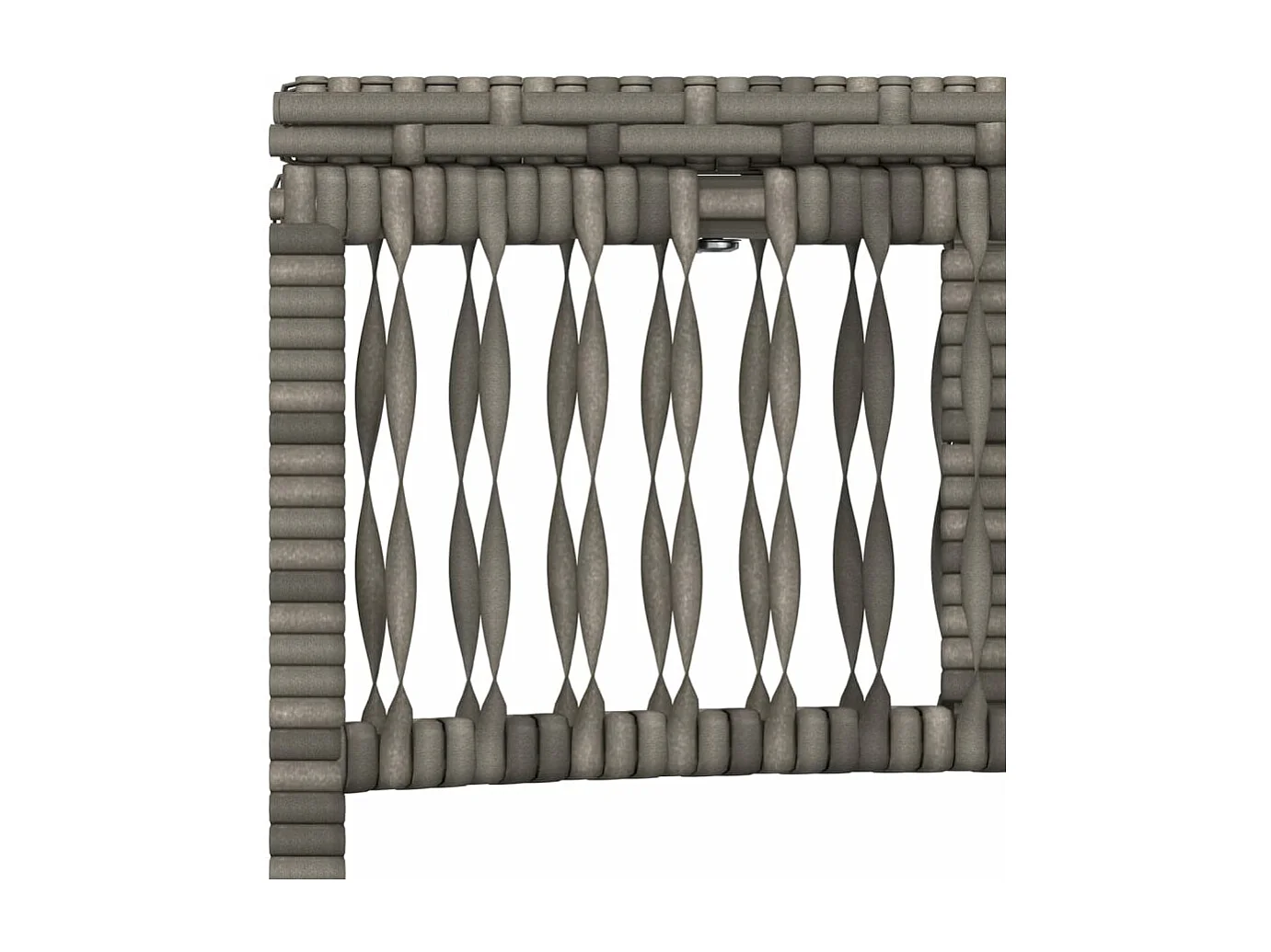 Juego de 2 tumbonas con mesa de resina trenzada gris.