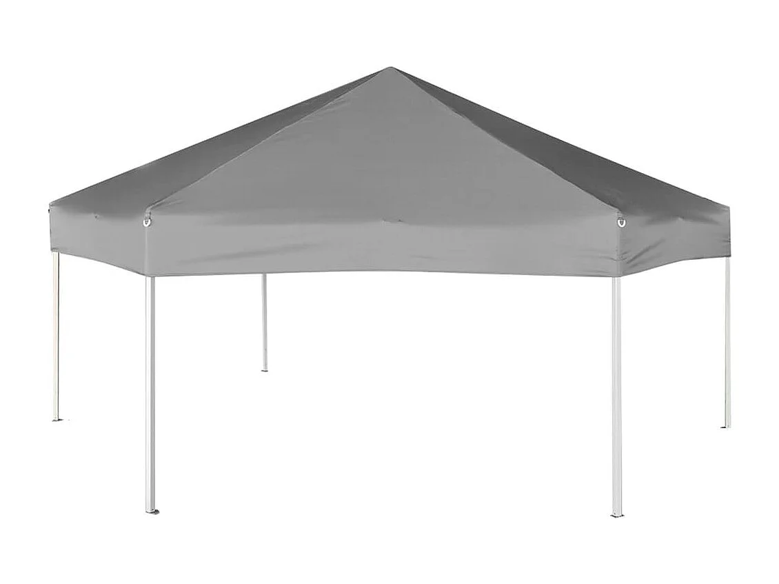 Carpa desplegable hexagonal 6 paredes laterales gris 3,6x3,1 m