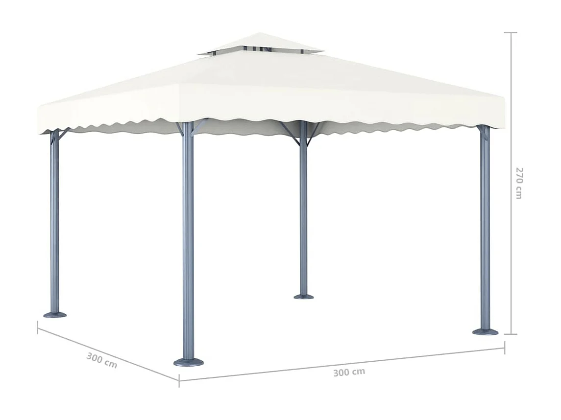 Cenador color crema aluminio 300x300 cm