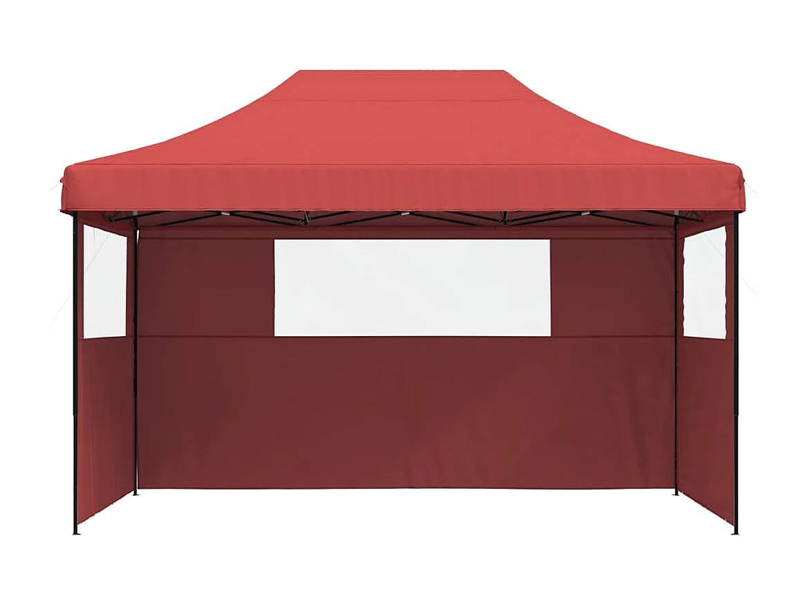 Tente de réception pliable escamotable avec 3 parois latérales