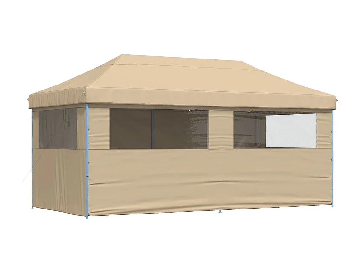 Tendone per Feste Pieghevole Pop-Up con 4 Pareti Beige