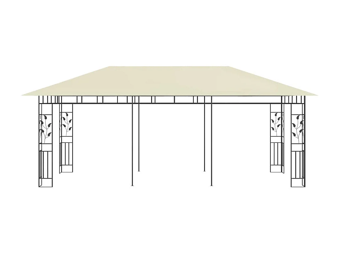 Gazebo com rede mosquiteira 6x3x2,73 m creme