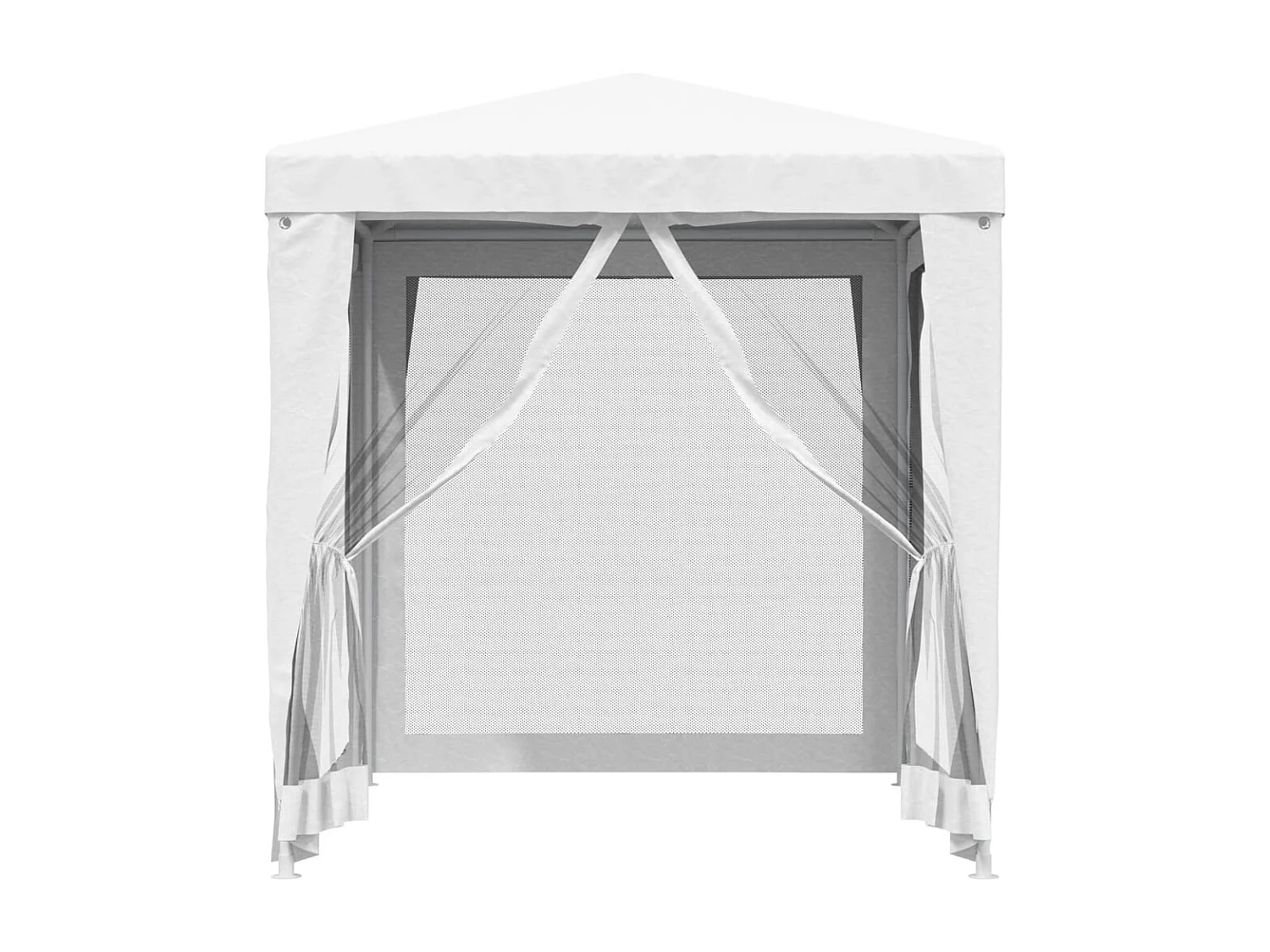 Tente de réception avec 4 parois latérales en maille 2x2m Blanc