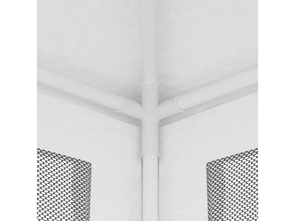 Tente de réception avec 4 parois latérales en maille 2x2m Blanc