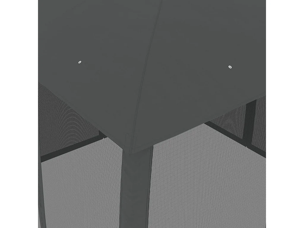 Tonnelle avec double toit et parois en filet anthracite acier