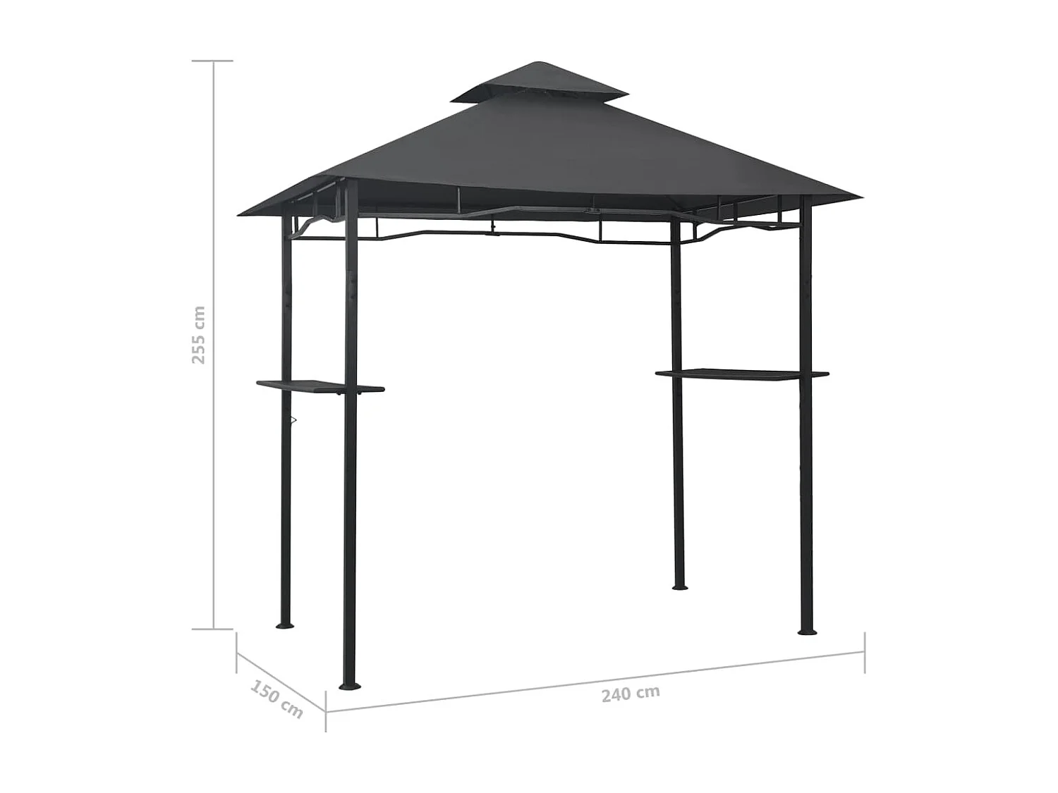 Belvédère de barbecue 240x150x255 cm Anthracite Acier