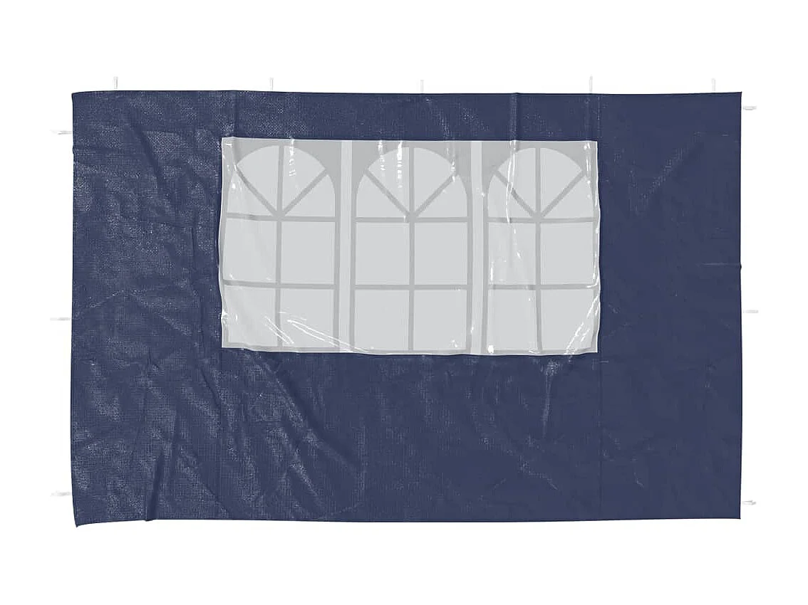 Paroi de tente de réception 2 pcs avec fenêtre PE Bleu