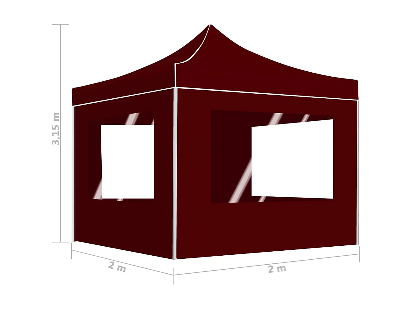 Tenda para festas 3x3 m azul